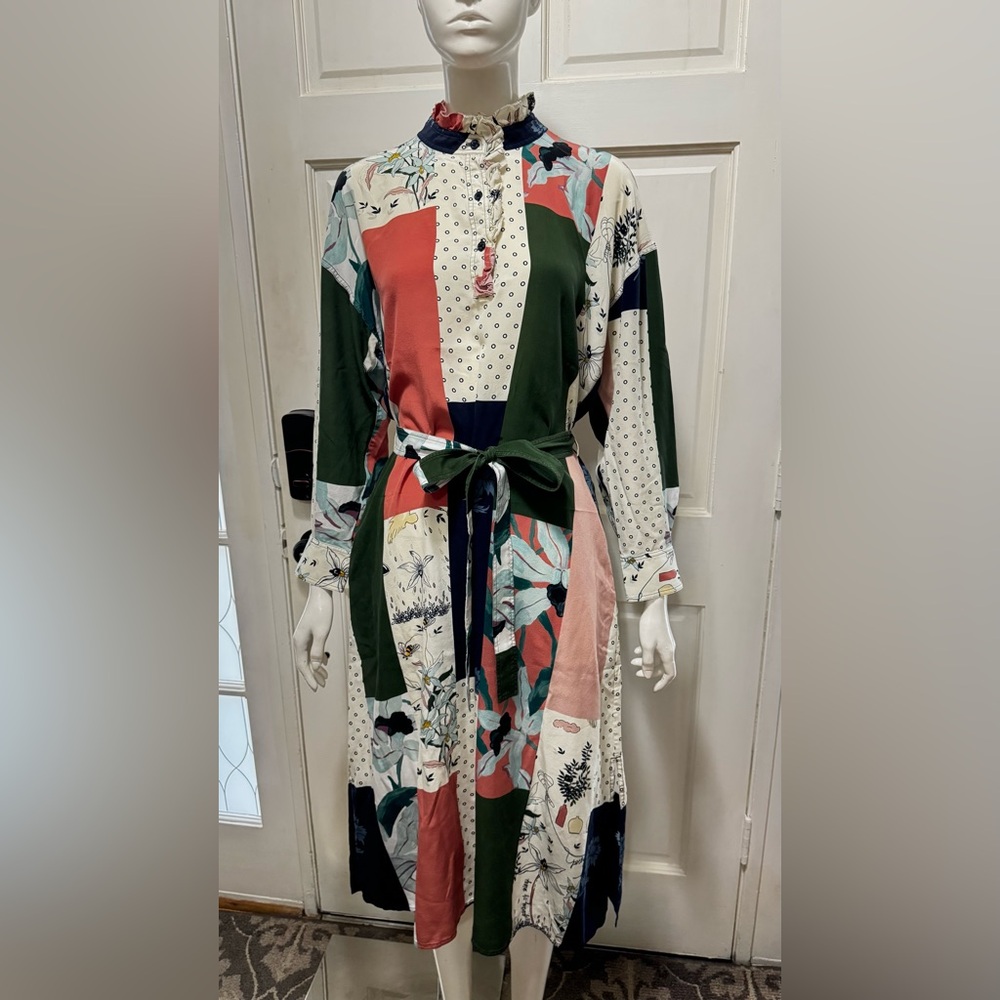 Tory Burch Multicolor Patchwork Abstract Print Hi… - image 3